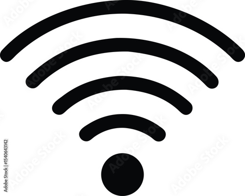 wifi symbol black icon, wireless internet connection signal vector illustration isolated on white
