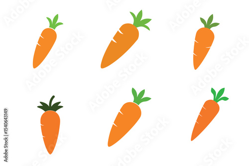 Vibrant Carrot Illustrations A Collection of Six Unique and Detailed Vector Designs Perfect for Culinary Branding, Health Websites, and Farm-Fresh Projects. Download High-