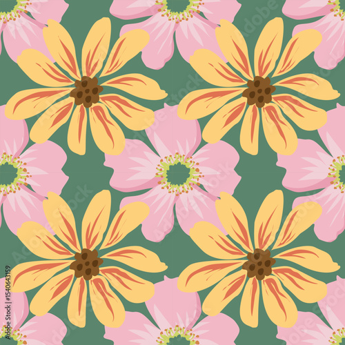 Ikat floral seamless pattern. Embroidery , print striped ornament floral. Texture textile background vector illustration ornate elegant luxury vintage retro style. Hand drawn botanical.