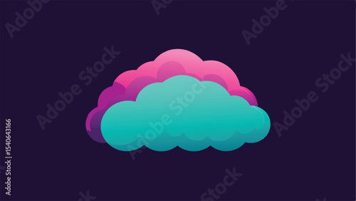 Abstract vector illustration of dual colored fog cloud design with magenta and cyan hues
