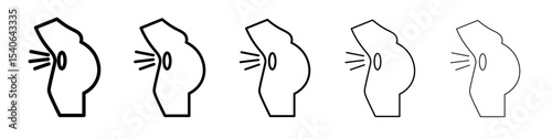 Pregnant woman backache icon Flat design on isolated background