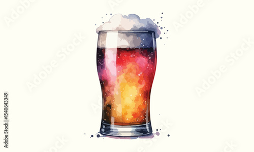 beer mug, free drink, watercolor mugs of beer