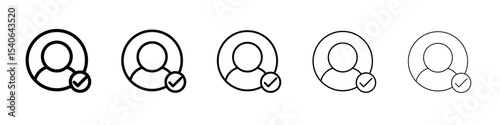 Profile check icon Flat design on isolated background