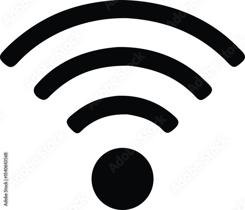 wifi symbol black icon, wireless internet connection signal vector illustration isolated on white