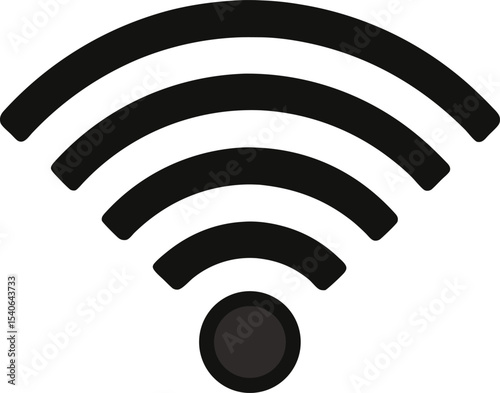 wifi symbol black icon, wireless internet connection signal vector illustration isolated on white