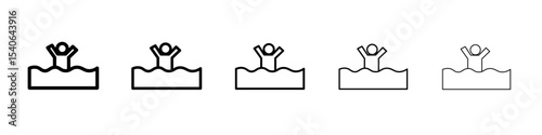 Quicksand and Mud Danger Sign icon Flat design on isolated background