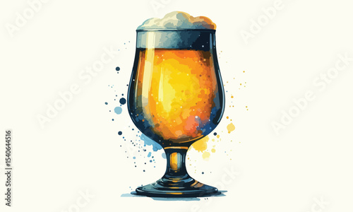 beer mug, free drink, watercolor mugs of beer