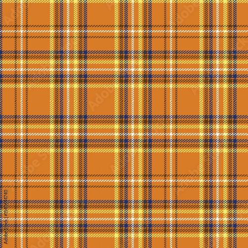 Yellow And Brown Scottish Tartan Plaid Pattern Fabric Swatch
