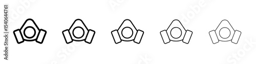 Respirator with filter cartridges icon Flat design on isolated background