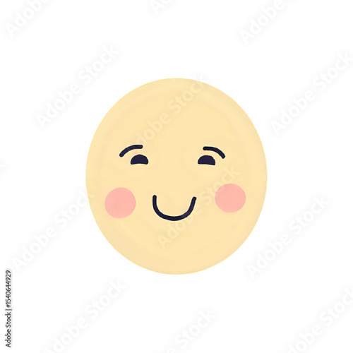 Happy Face Emoji:  Smiling Cartoon Illustration