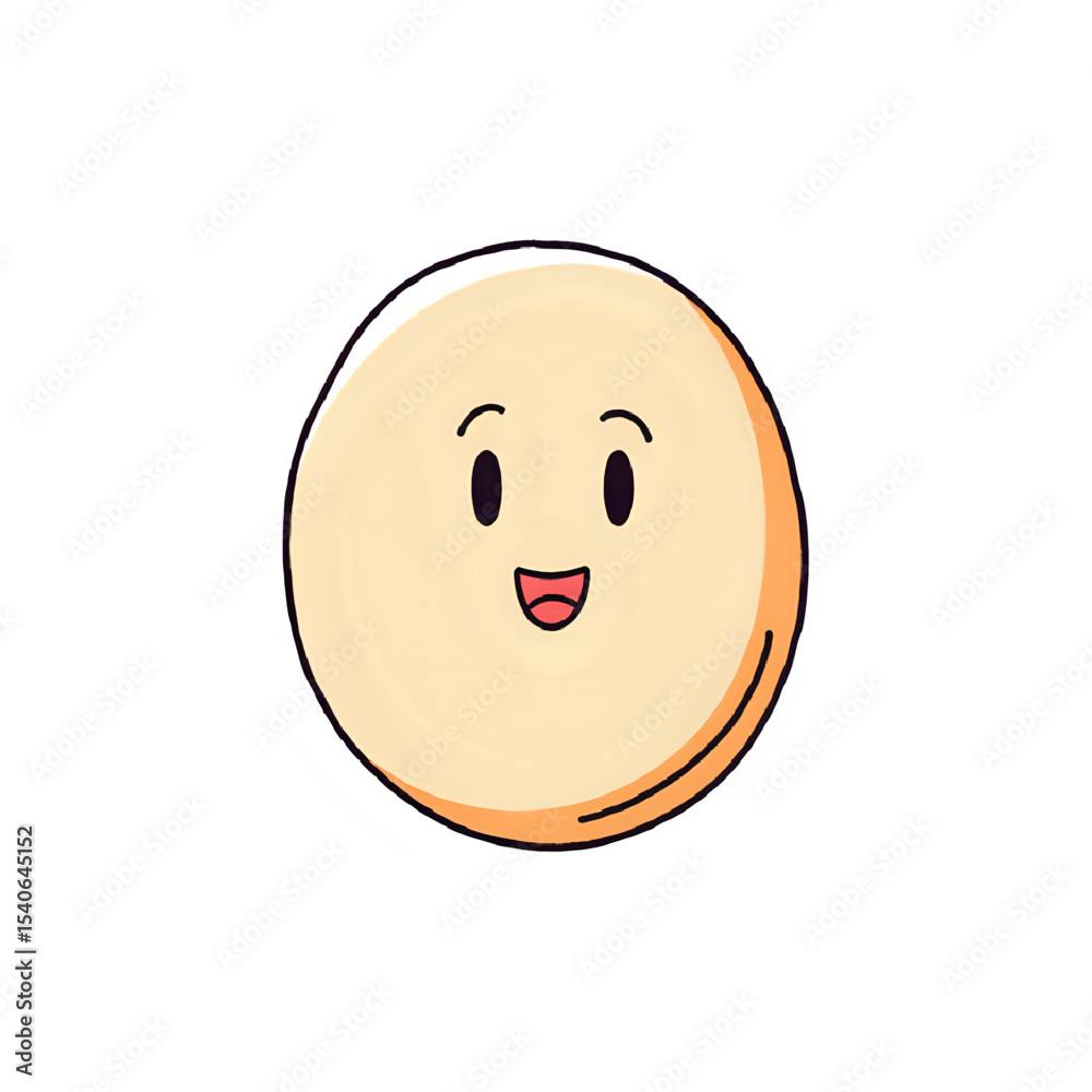 Fototapeta premium Cheerful Round Character Illustration: Perfect for Branding and Design