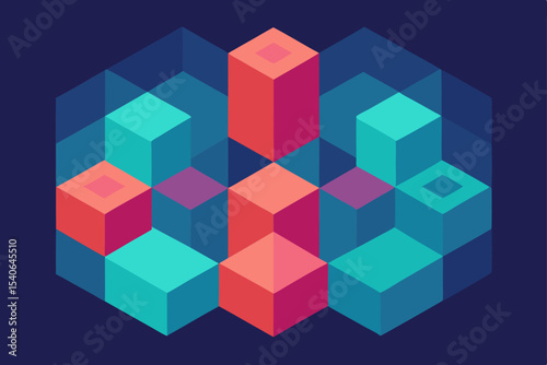 abstract colorful cubes