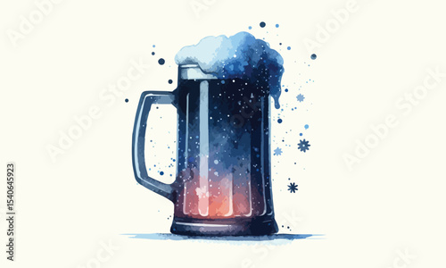 free drink, watercolor mugs of beer