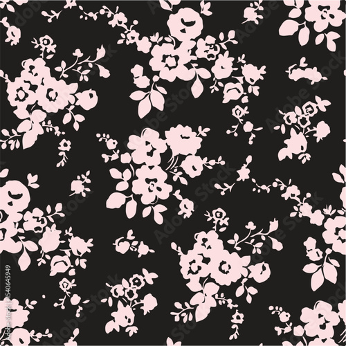 Ditsy floral seamless pattern. Small flower pattern background. Repeat pattern. Ditsy print. Ditsy style background for fashion,fabric, wrapping, decor. Flower pattern printing on surface. vector 