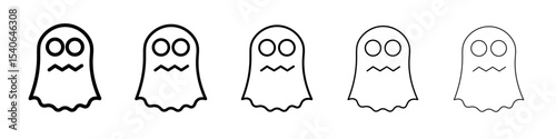 scary Ghost icon Flat design on isolated background