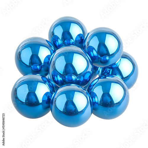 Blue Shiny Spheres isolated on transparent background