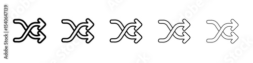 Shuffle icon Flat design on isolated background