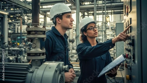 Refinery worker inspecting oil pipeline ensuring quality and safety diligent expert at work