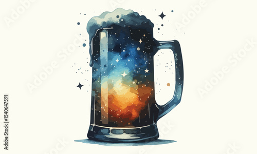 free drink, watercolor mugs of beer