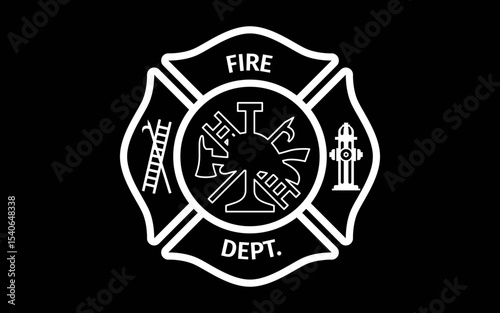 Fire Department Logo Uniform Fireman Symbol Firefighter Gear t-shirt quotes svg design