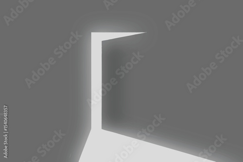 Light Casting Across Wall with Shadow – Vector Illustration