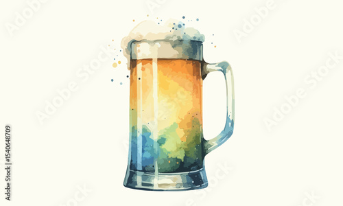 free drink, watercolor mugs of beer