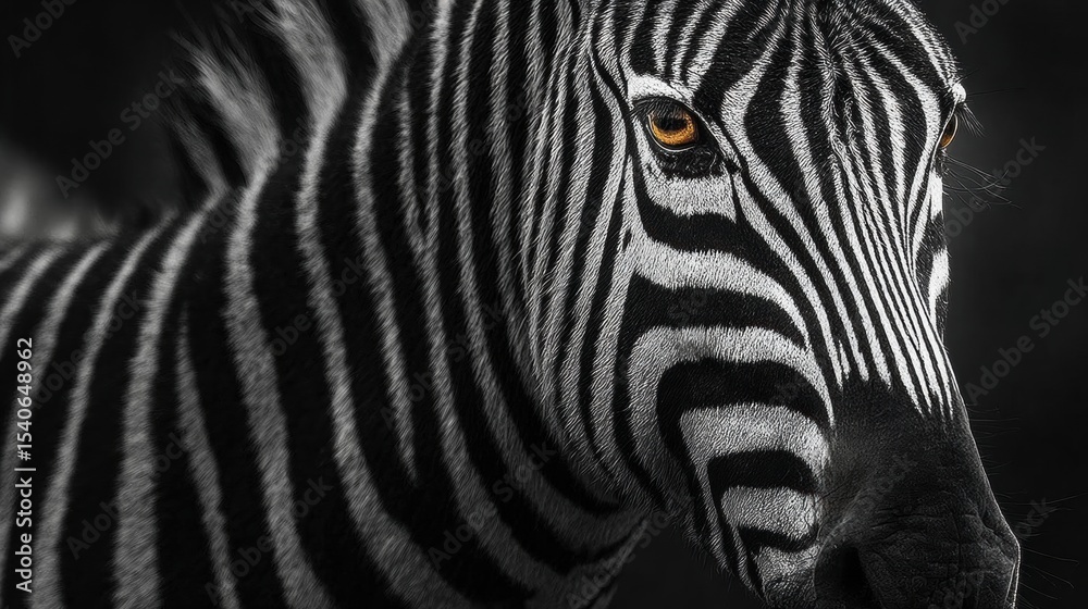 Fototapeta premium A striking, high-contrast zebra print texture in black and white