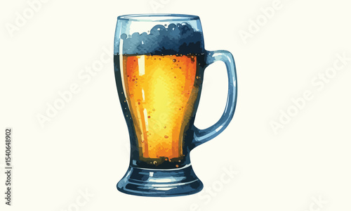free drink, watercolor mugs of beer