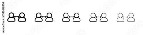 Social distancing icon Flat design on isolated background