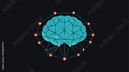 Digital brain mesh concept with neuron connections representing artificial intelligence and innovation