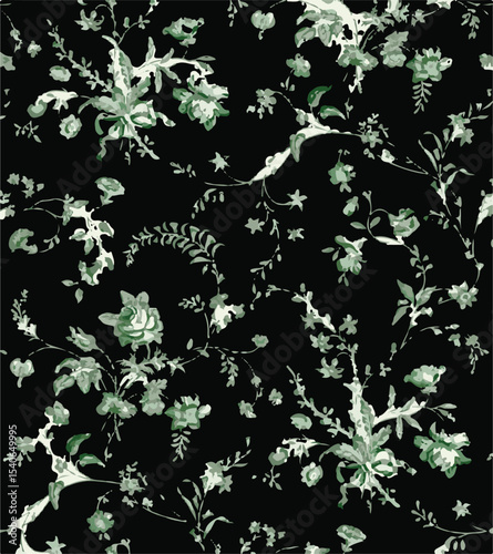 Ditsy floral seamless pattern. Small flower pattern background. Repeat pattern. Ditsy print. Ditsy style background for fashion,fabric, wrapping, decor. Flower pattern printing on surface. vector 