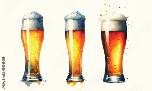 free drink, watercolor mugs of beer