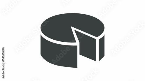 Cheese Icon. Vector isolated black and white flat editable illustration of a Cheese