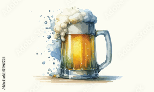 free drink, watercolor mugs of beer