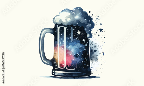 free drink, watercolor mugs of beer