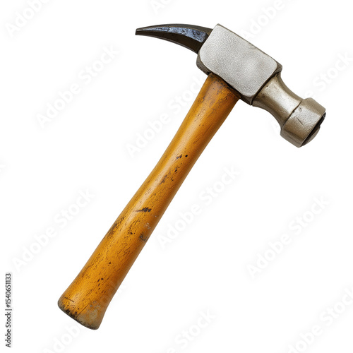 Classic Hammer Tool on White Background
