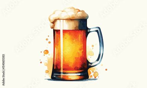 free drink, watercolor mugs of beer