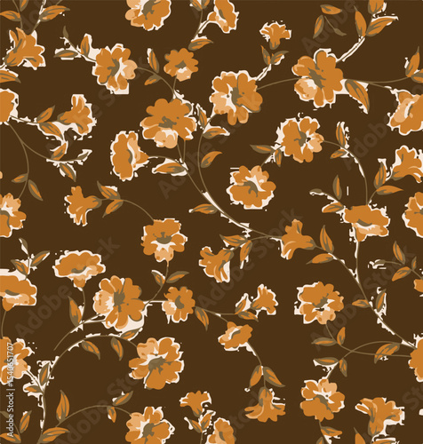 Ditsy floral seamless pattern. Small flower pattern background. Repeat pattern. Ditsy print. Ditsy style background for fashion,fabric, wrapping, decor. Flower pattern printing on surface. vector 
