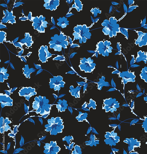 Ditsy floral seamless pattern. Small flower pattern background. Repeat pattern. Ditsy print. Ditsy style background for fashion,fabric, wrapping, decor. Flower pattern printing on surface. vector 
