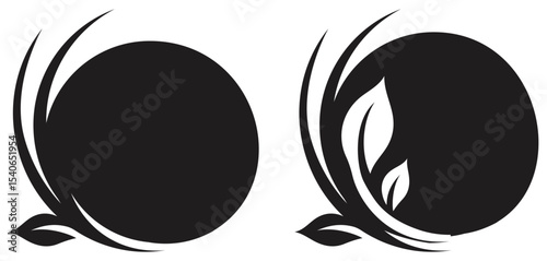 Leaf Circle Frame Elegant Nature Design.