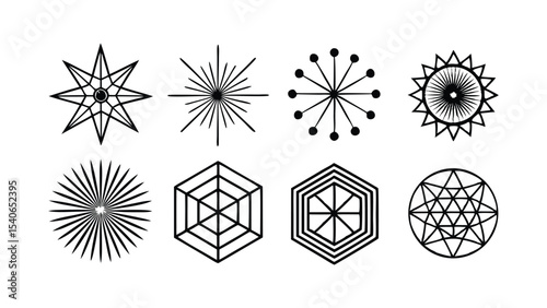 Set of abstract Celtic symbols and ornaments vector with winter holiday decoration elements