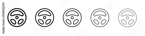 steering wheel icon Flat design on isolated background