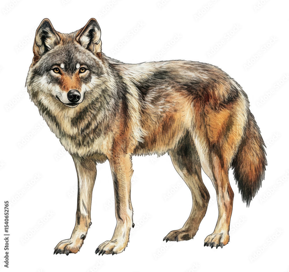 Fototapeta premium Gray Wolf Illustration