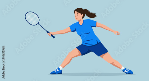 Flat vector tennis player