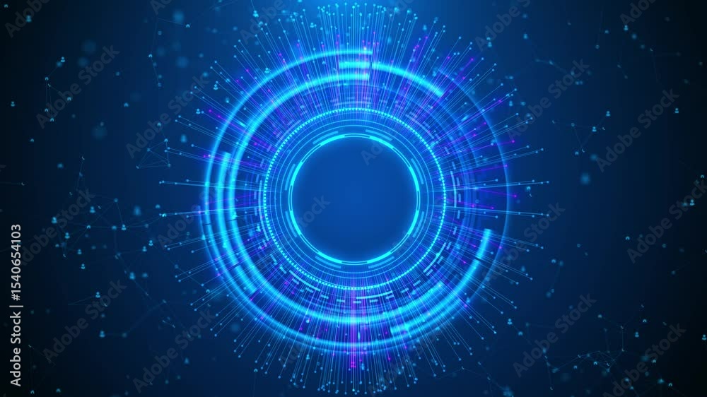 Digital 4k futuristic tunnel metaverse Ai Cyberpunk Big data deep learning sci-fi hologram tunnel 3D hologram ai technology cyber network, system of galaxy science artificial intelligence innovation