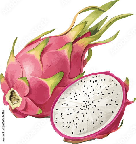 dragon fruit isolated on white background