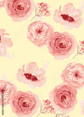 Big flowers pattern, upscale floral pattern. graphical textures floral, trendy colors pattern , flowers background with leaves. vector illustration.