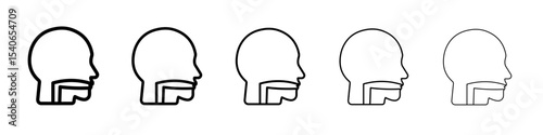 Swallowing reflex icon Flat design on isolated background