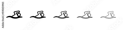 swimming icon Flat design on isolated background