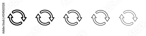 Synchronization icon Flat design on isolated background